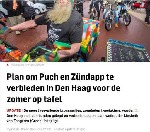 Zundapp in Den Haag verboten.