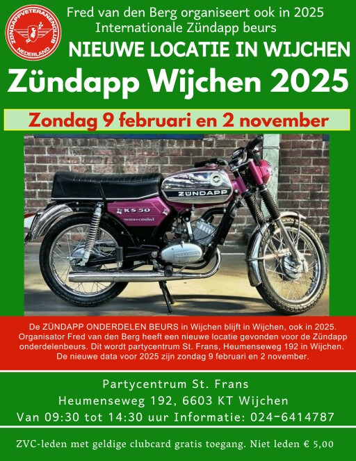 Zündapp onderdelenbeurs Wijchen ook in 2025 Zündapp onderdelenbeurs Wijchen ook in 2025